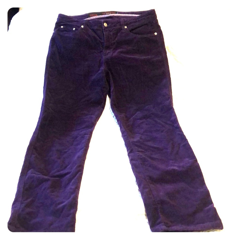Purple skinny corduroy pants